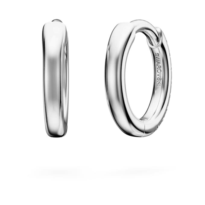 Eternity-hoepoorbellen met in het laboratorium gekweekte diamanten, 0,1 karaat in totaal, ronde vorm, klein, 14K witgoud Eternity-hoepoorbellen met in het laboratorium gekweekte diamanten, 0,1 karaat in totaal, ronde vorm, klein, 14K witgoud