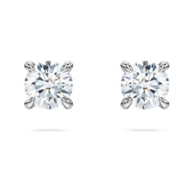 Eternity-oorbellen met in het laboratorium gekweekte diamanten 0,52 ct in totaal, ronde vorm, sterlingzilver