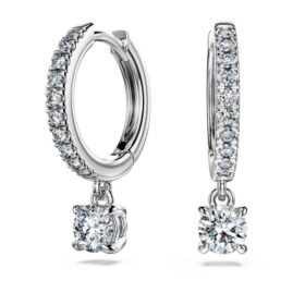 Eternity-oorbellen met in het laboratorium gekweekte diamanten 0,7 karaat in totaal, ronde vorm, 14-karaats witgoud