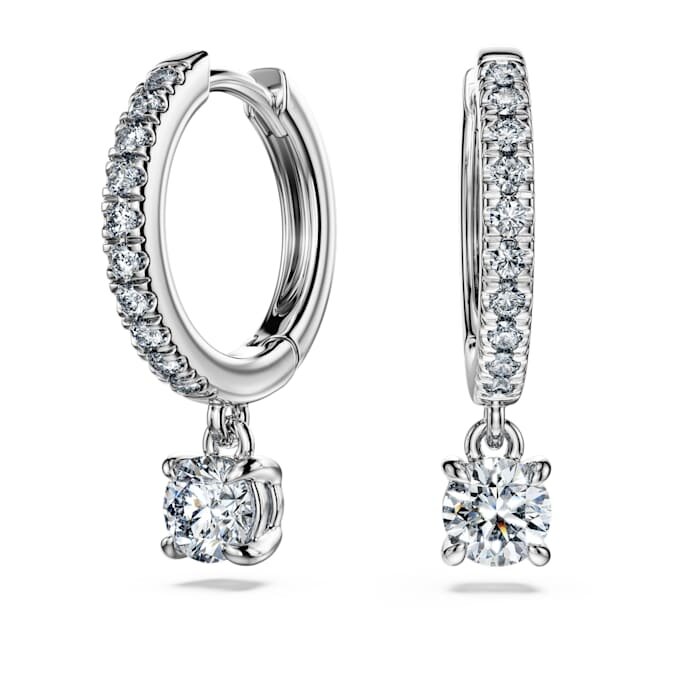 Eternity-oorbellen met in het laboratorium gekweekte diamanten 0,7 karaat in totaal, ronde vorm, 14-karaats witgoud Eternity-oorbellen met in het laboratorium gekweekte diamanten 0,7 karaat in totaal, ronde vorm, 14-karaats witgoud