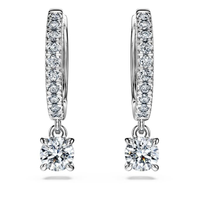 Eternity-oorbellen met in het laboratorium gekweekte diamanten 0,7 karaat in totaal, ronde vorm, 14-karaats witgoud Eternity-oorbellen met in het laboratorium gekweekte diamanten 0,7 karaat in totaal, ronde vorm, 14-karaats witgoud