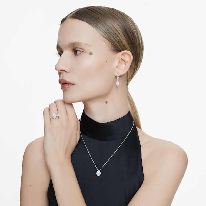 Eternity-oorbellen met in het laboratorium gekweekte diamanten 1,25 karaat in totaal, peervorm, 14-karaats witgoud Eternity-oorbellen met in het laboratorium gekweekte diamanten 1,25 karaat in totaal, peervorm, 14-karaats witgoud