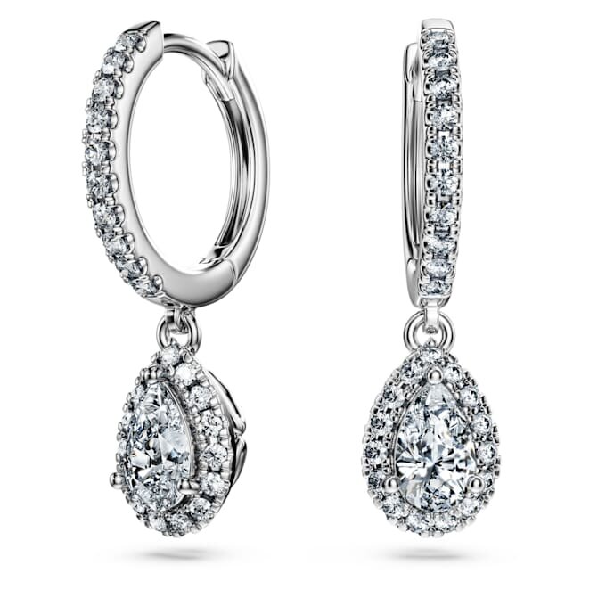 Eternity-oorbellen met in het laboratorium gekweekte diamanten 1,25 karaat in totaal, peervorm, 14-karaats witgoud Eternity-oorbellen met in het laboratorium gekweekte diamanten 1,25 karaat in totaal, peervorm, 14-karaats witgoud