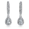 Eternity-oorbellen met in het laboratorium gekweekte diamanten 1,25 karaat in totaal, peervorm, 14-karaats witgoud Eternity-oorbellen met in het laboratorium gekweekte diamanten 1,25 karaat in totaal, peervorm, 14-karaats witgoud