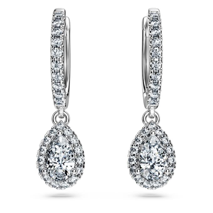 Eternity-oorbellen met in het laboratorium gekweekte diamanten 1,25 karaat in totaal, peervorm, 14-karaats witgoud Eternity-oorbellen met in het laboratorium gekweekte diamanten 1,25 karaat in totaal, peervorm, 14-karaats witgoud