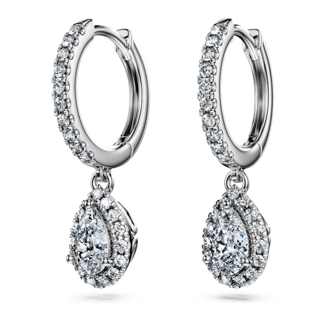 Eternity-oorbellen met in het laboratorium gekweekte diamanten 1,25 karaat in totaal, peervorm, 14-karaats witgoud Eternity-oorbellen met in het laboratorium gekweekte diamanten 1,25 karaat in totaal, peervorm, 14-karaats witgoud