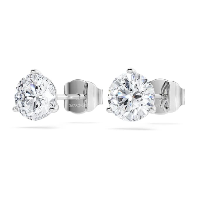 Eternity-oorbellen met in het laboratorium gekweekte diamanten, 2,0 karaat in totaal, ronde vorm, 14K witgoud Eternity-oorbellen met in het laboratorium gekweekte diamanten, 2,0 karaat in totaal, ronde vorm, 14K witgoud