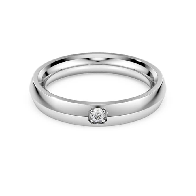 Eternity-ring met in het laboratorium gekweekte diamanten 0,05 karaat in totaal, ronde vorm, 14-karaats witgoud Eternity-ring met in het laboratorium gekweekte diamanten 0,05 karaat in totaal, ronde vorm, 14-karaats witgoud
