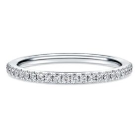 Eternity-ring met in het laboratorium gekweekte diamanten 0,2 ct in totaal, ronde vorm, 14K witgoud Eternity-ring met in het laboratorium gekweekte diamanten 0,2 ct in totaal, ronde vorm, 14K witgoud