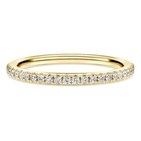 Eternity-ring met in het laboratorium gekweekte diamanten 0,2 karaat in totaal, ronde vorm, 14-karaats geelgoud Eternity-ring met in het laboratorium gekweekte diamanten 0,2 karaat in totaal, ronde vorm, 14-karaats geelgoud