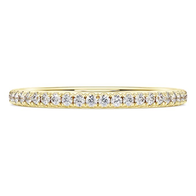Eternity-ring met in het laboratorium gekweekte diamanten 0,2 karaat in totaal, ronde vorm, 14-karaats geelgoud Eternity-ring met in het laboratorium gekweekte diamanten 0,2 karaat in totaal, ronde vorm, 14-karaats geelgoud