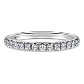 Eternity-ring met in het laboratorium gekweekte diamanten 0,4 karaat in totaal, ronde vorm, 14K witgoud Eternity-ring met in het laboratorium gekweekte diamanten 0,4 karaat in totaal, ronde vorm, 14K witgoud