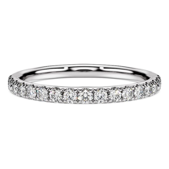 Eternity-ring met in het laboratorium gekweekte diamanten 0,4 karaat in totaal, ronde vorm, sterlingzilver Eternity-ring met in het laboratorium gekweekte diamanten 0,4 karaat in totaal, ronde vorm, sterlingzilver