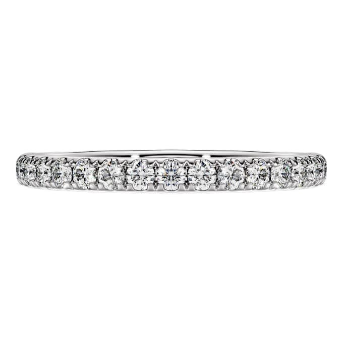 Eternity-ring met in het laboratorium gekweekte diamanten 0,4 karaat in totaal, ronde vorm, sterlingzilver Eternity-ring met in het laboratorium gekweekte diamanten 0,4 karaat in totaal, ronde vorm, sterlingzilver