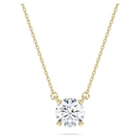 Eternity solitaire hanger met in het laboratorium gekweekte diamanten 1 ct tw, ronde vorm, 14K geelgoud Eternity solitaire hanger met in het laboratorium gekweekte diamanten 1 ct tw, ronde vorm, 14K geelgoud