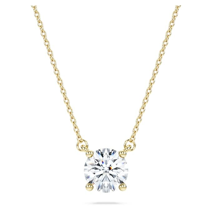 Eternity solitaire hanger met in het laboratorium gekweekte diamanten 1 ct tw, ronde vorm, 14K geelgoud Eternity solitaire hanger met in het laboratorium gekweekte diamanten 1 ct tw, ronde vorm, 14K geelgoud