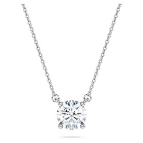 Eternity Solitaire hanger met in het laboratorium gekweekte diamanten 1 Ct Tw, ronde vorm, 14K witgoud Eternity Solitaire hanger met in het laboratorium gekweekte diamanten 1 Ct Tw, ronde vorm, 14K witgoud