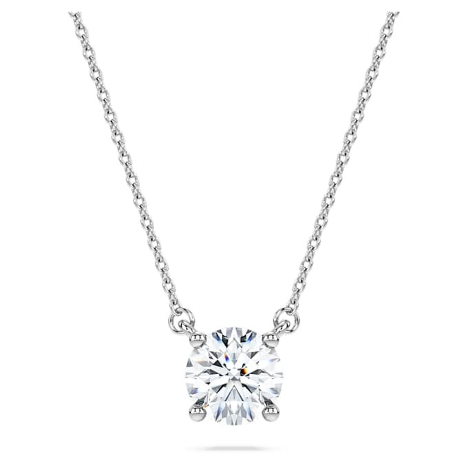 Eternity Solitaire hanger met in het laboratorium gekweekte diamanten 1 Ct Tw, ronde vorm, 14K witgoud Eternity Solitaire hanger met in het laboratorium gekweekte diamanten 1 Ct Tw, ronde vorm, 14K witgoud