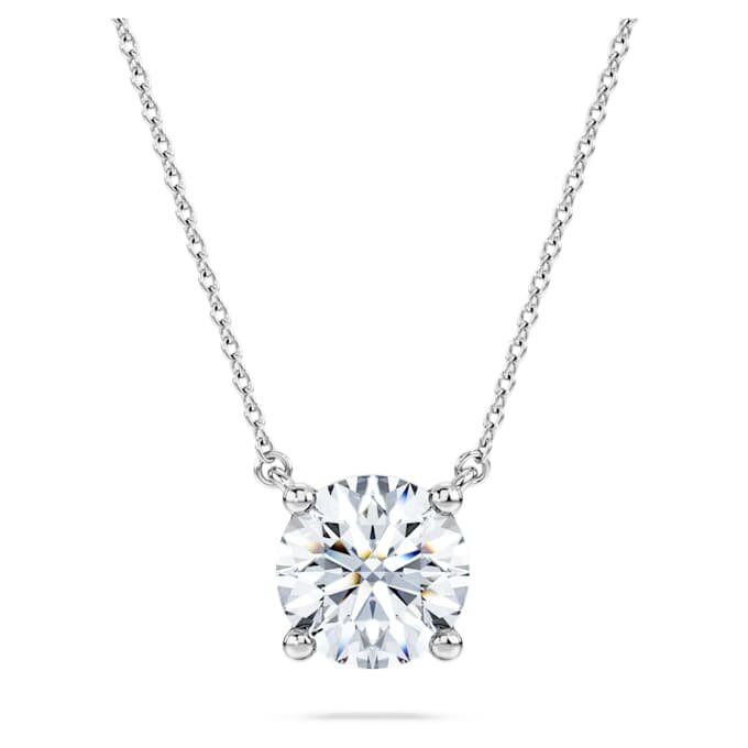 Eternity Solitaire hanger met in het laboratorium gekweekte diamanten 2 karaat in totaal, ronde vorm, 14K witgoud Eternity Solitaire hanger met in het laboratorium gekweekte diamanten 2 karaat in totaal, ronde vorm, 14K witgoud