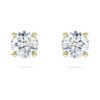 Eternity solitaire oorbellen met in het laboratorium gekweekte diamanten, 1 karaat in totaal, ronde vorm, 14-karaats geelgoud Eternity solitaire oorbellen met in het laboratorium gekweekte diamanten, 1 karaat in totaal, ronde vorm, 14-karaats geelgoud