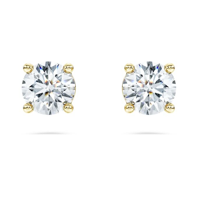 Eternity solitaire oorbellen met in het laboratorium gekweekte diamanten, 1 karaat in totaal, ronde vorm, 14-karaats geelgoud Eternity solitaire oorbellen met in het laboratorium gekweekte diamanten, 1 karaat in totaal, ronde vorm, 14-karaats geelgoud