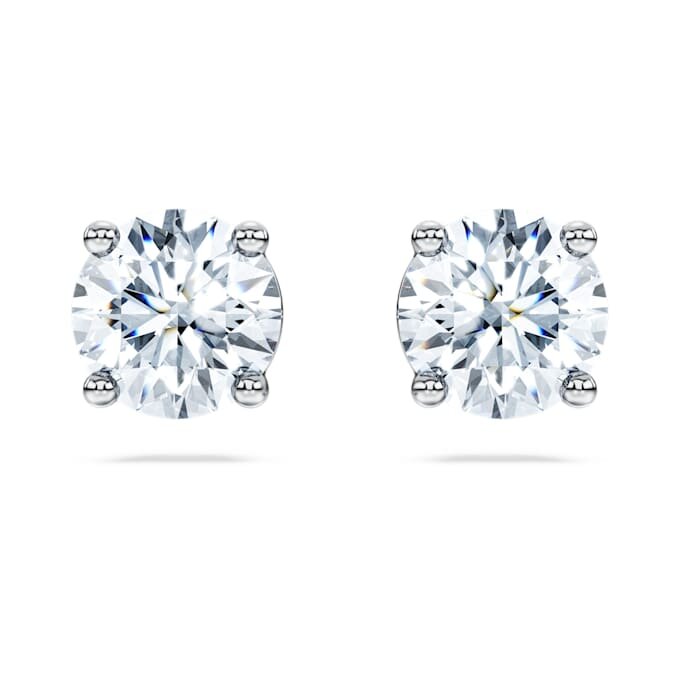 Eternity Solitaire oorbellen met in het laboratorium gekweekte diamanten, 2 karaat in totaal, ronde vorm, 14K witgoud Eternity Solitaire oorbellen met in het laboratorium gekweekte diamanten, 2 karaat in totaal, ronde vorm, 14K witgoud