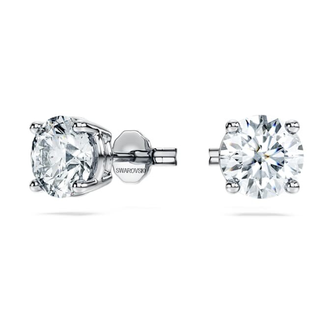 Eternity Solitaire oorbellen met in het laboratorium gekweekte diamanten, 2 karaat in totaal, ronde vorm, 14K witgoud Eternity Solitaire oorbellen met in het laboratorium gekweekte diamanten, 2 karaat in totaal, ronde vorm, 14K witgoud