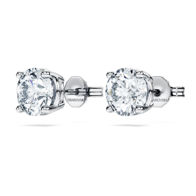Eternity Solitaire oorbellen met in het laboratorium gekweekte diamanten, 2 karaat in totaal, ronde vorm, 14K witgoud Eternity Solitaire oorbellen met in het laboratorium gekweekte diamanten, 2 karaat in totaal, ronde vorm, 14K witgoud