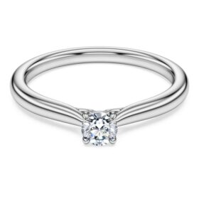Eternity solitaire ring met in het laboratorium gekweekte diamanten 0,25 karaat in totaal, ronde vorm, sterlingzilver Eternity solitaire ring met in het laboratorium gekweekte diamanten 0,25 karaat in totaal, ronde vorm, sterlingzilver