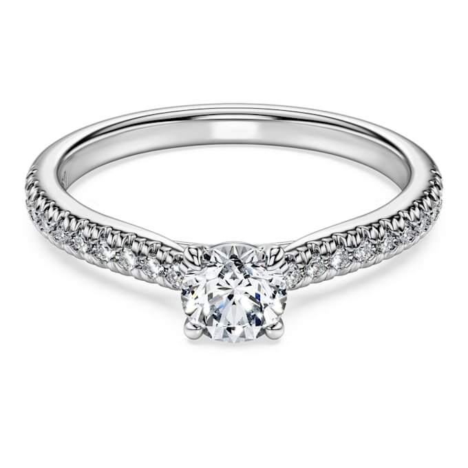 Eternity solitaire ring met in het laboratorium gekweekte diamanten 0,7 karaat in totaal, ronde vorm, 14-karaats witgoud Eternity solitaire ring met in het laboratorium gekweekte diamanten 0,7 karaat in totaal, ronde vorm, 14-karaats witgoud