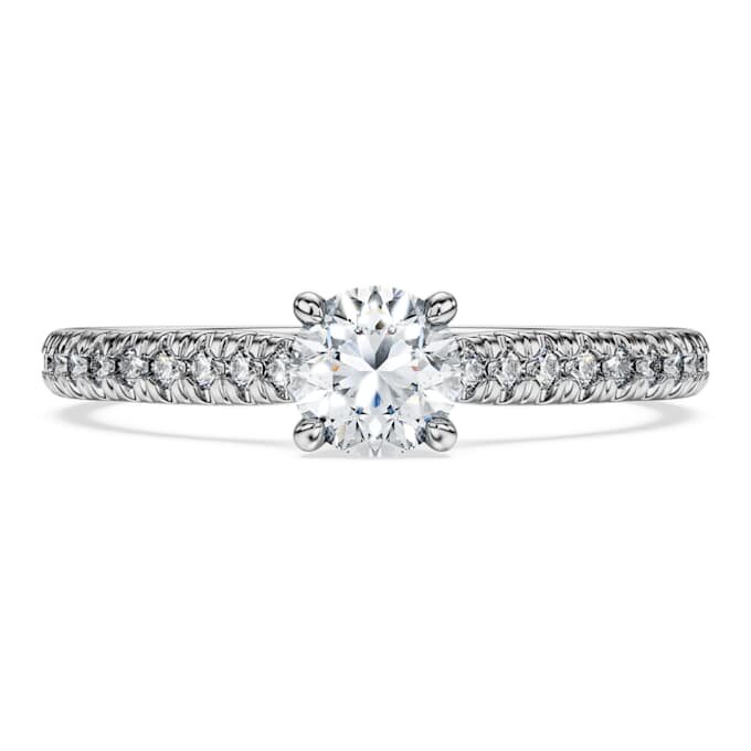 Eternity solitaire ring met in het laboratorium gekweekte diamanten 0,7 karaat in totaal, ronde vorm, 14-karaats witgoud Eternity solitaire ring met in het laboratorium gekweekte diamanten 0,7 karaat in totaal, ronde vorm, 14-karaats witgoud