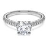 Eternity solitaire ring met in het laboratorium gekweekte diamanten 1,2 ct in totaal, ronde vorm, 14K witgoud Eternity solitaire ring met in het laboratorium gekweekte diamanten 1,2 ct in totaal, ronde vorm, 14K witgoud