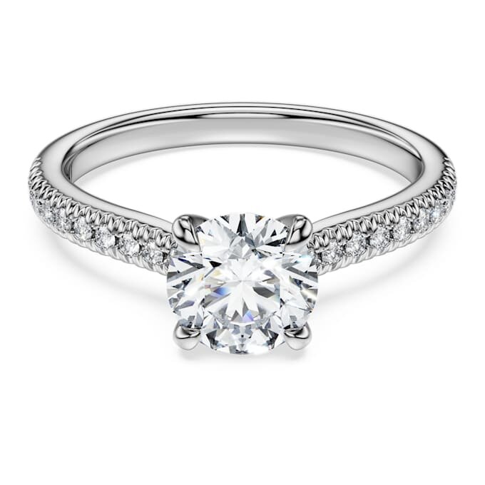 Eternity solitaire ring met in het laboratorium gekweekte diamanten 1,2 ct in totaal, ronde vorm, 14K witgoud Eternity solitaire ring met in het laboratorium gekweekte diamanten 1,2 ct in totaal, ronde vorm, 14K witgoud
