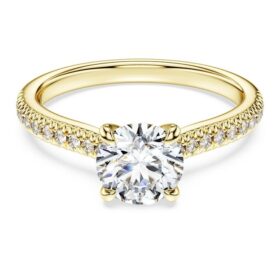 Eternity solitaire ring met in het laboratorium gekweekte diamanten 1,2 karaat in totaal, ronde vorm, 14-karaats geelgoud Eternity solitaire ring met in het laboratorium gekweekte diamanten 1,2 karaat in totaal, ronde vorm, 14-karaats geelgoud