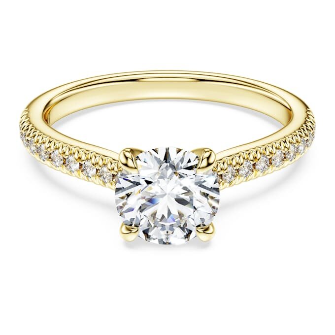 Eternity solitaire ring met in het laboratorium gekweekte diamanten 1,2 karaat in totaal, ronde vorm, 14-karaats geelgoud Eternity solitaire ring met in het laboratorium gekweekte diamanten 1,2 karaat in totaal, ronde vorm, 14-karaats geelgoud