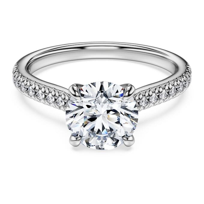 Eternity solitaire ring met in het laboratorium gekweekte diamanten 1,7 karaat in totaal, ronde vorm, 14-karaats witgoud Eternity solitaire ring met in het laboratorium gekweekte diamanten 1,7 karaat in totaal, ronde vorm, 14-karaats witgoud