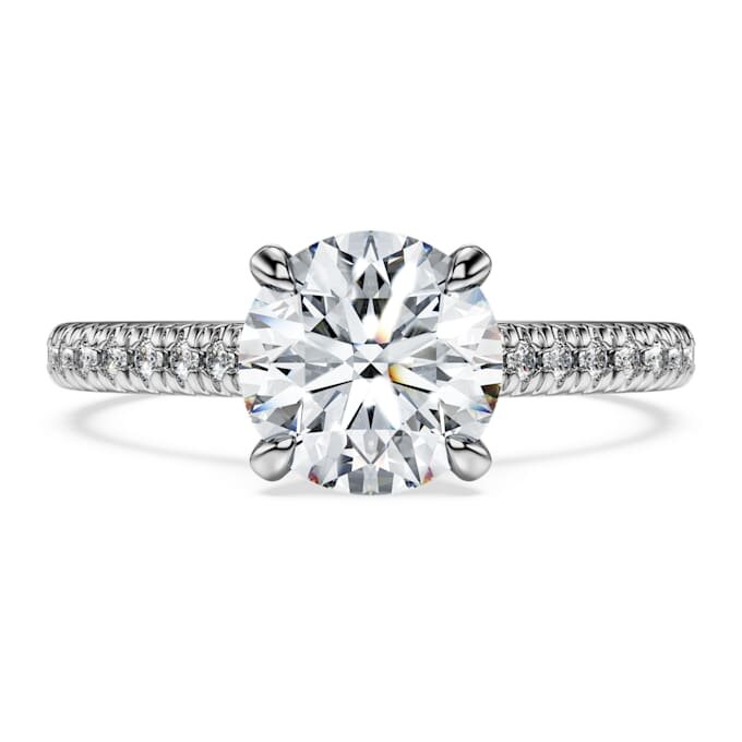 Eternity solitaire ring met in het laboratorium gekweekte diamanten 1,7 karaat in totaal, ronde vorm, 14-karaats witgoud Eternity solitaire ring met in het laboratorium gekweekte diamanten 1,7 karaat in totaal, ronde vorm, 14-karaats witgoud