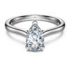 Eternity solitaire ring met in het laboratorium gekweekte diamanten 1 ct (totaal), peervorm, 14K witgoud