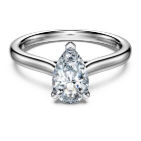Eternity solitaire ring met in het laboratorium gekweekte diamanten 1 ct (totaal), peervorm, 14K witgoud Eternity solitaire ring met in het laboratorium gekweekte diamanten 1 ct (totaal), peervorm, 14K witgoud
