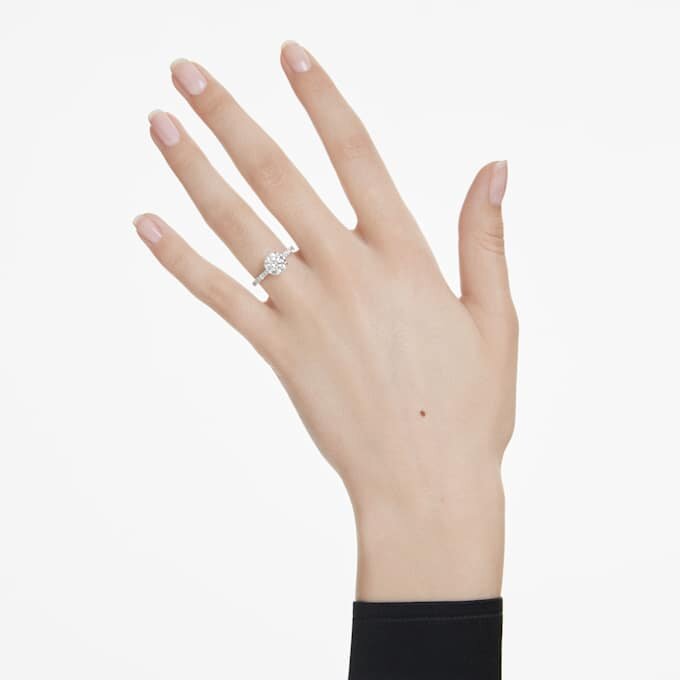 Eternity solitaire ring met in het laboratorium gekweekte diamanten 2,2 ct in totaal, ronde vorm, 14K witgoud Eternity solitaire ring met in het laboratorium gekweekte diamanten 2,2 ct in totaal, ronde vorm, 14K witgoud