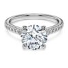 Eternity solitaire ring met in het laboratorium gekweekte diamanten 2,2 ct in totaal, ronde vorm, 14K witgoud Eternity solitaire ring met in het laboratorium gekweekte diamanten 2,2 ct in totaal, ronde vorm, 14K witgoud