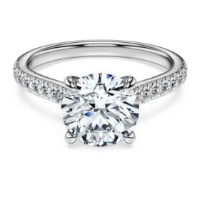 Eternity solitaire ring met in het laboratorium gekweekte diamanten 2,2 ct in totaal, ronde vorm, 14K witgoud Eternity solitaire ring met in het laboratorium gekweekte diamanten 2,2 ct in totaal, ronde vorm, 14K witgoud