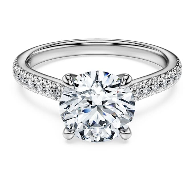 Eternity solitaire ring met in het laboratorium gekweekte diamanten 2,2 ct in totaal, ronde vorm, 14K witgoud Eternity solitaire ring met in het laboratorium gekweekte diamanten 2,2 ct in totaal, ronde vorm, 14K witgoud