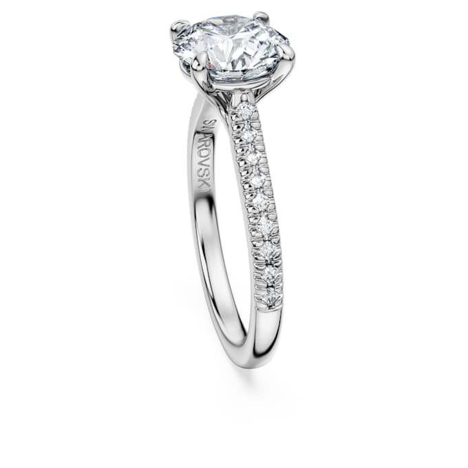 Eternity solitaire ring met in het laboratorium gekweekte diamanten 2,2 ct in totaal, ronde vorm, 14K witgoud Eternity solitaire ring met in het laboratorium gekweekte diamanten 2,2 ct in totaal, ronde vorm, 14K witgoud