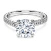 Eternity solitaire ring met in het laboratorium gekweekte diamanten 2,25 karaat in totaal, ronde vorm, 14K witgoud Eternity solitaire ring met in het laboratorium gekweekte diamanten 2,25 karaat in totaal, ronde vorm, 14K witgoud