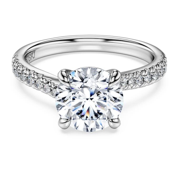 Eternity solitaire ring met in het laboratorium gekweekte diamanten 2,25 karaat in totaal, ronde vorm, 14K witgoud Eternity solitaire ring met in het laboratorium gekweekte diamanten 2,25 karaat in totaal, ronde vorm, 14K witgoud