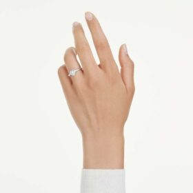Eternity solitaire ring met in het laboratorium gekweekte diamanten van in totaal 0,5 karaat, hartvorm, sterlingzilver Eternity solitaire ring met in het laboratorium gekweekte diamanten van in totaal 0,5 karaat, hartvorm, sterlingzilver