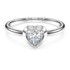 Eternity solitaire ring met in het laboratorium gekweekte diamanten van in totaal 0,5 karaat, hartvorm, sterlingzilver Eternity solitaire ring met in het laboratorium gekweekte diamanten van in totaal 0,5 karaat, hartvorm, sterlingzilver