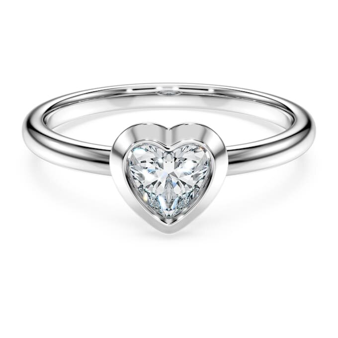 Eternity solitaire ring met in het laboratorium gekweekte diamanten van in totaal 0,5 karaat, hartvorm, sterlingzilver Eternity solitaire ring met in het laboratorium gekweekte diamanten van in totaal 0,5 karaat, hartvorm, sterlingzilver