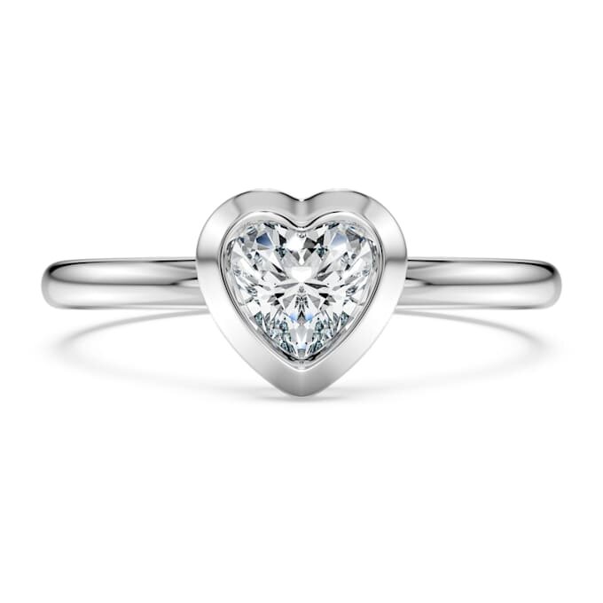 Eternity solitaire ring met in het laboratorium gekweekte diamanten van in totaal 0,5 karaat, hartvorm, sterlingzilver Eternity solitaire ring met in het laboratorium gekweekte diamanten van in totaal 0,5 karaat, hartvorm, sterlingzilver